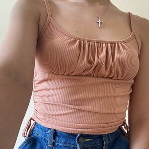 SHEIN Peachy Tank with Ruffle Wave Detailing